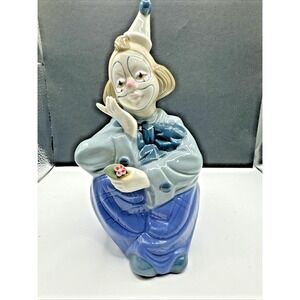 Vintage Porcelain Clown Figurine - Sitting - PORCELANA De CUERNAVACA - Mexico